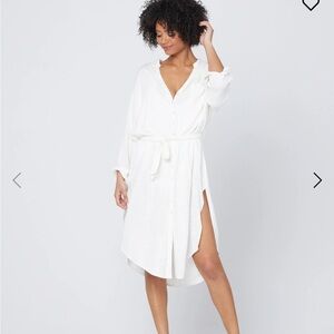 L•Space White Barcelona Dress Cover Up Shirt Dress — Size S